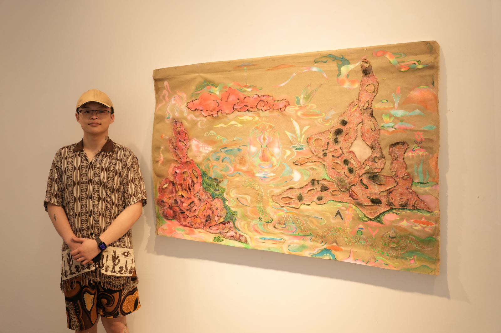 美術與文創學系陳宥丞同學作品〈夢迴之境〉。